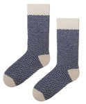 Polar Star Daily Sock Crew Magnus (Cotton, warm) beige/navy blue - 1 pair