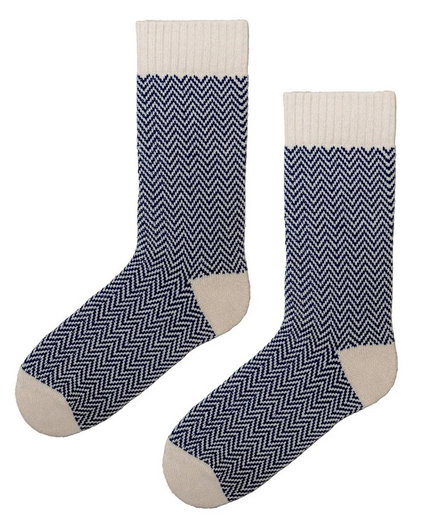 Polar Star Tagessocke Crew Magnus (Baumwolle, warm) beige/navyblau - 1 Paar