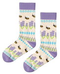 Polar Star Daily Sock Crew Villbie (Cotton, warm) beige/purple - 1 pair
