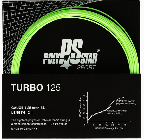 Polystar Tennis String Turbo (Durability+Power) green 12m Set