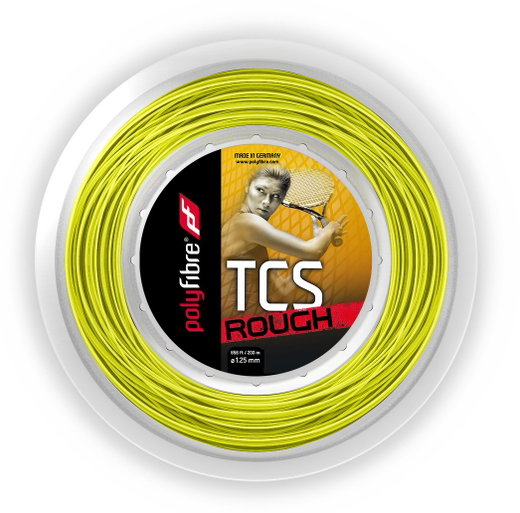 Polyfibre Tennissaite TCS Rough (Haltbarkeit+Spin) gelb 200m Rolle