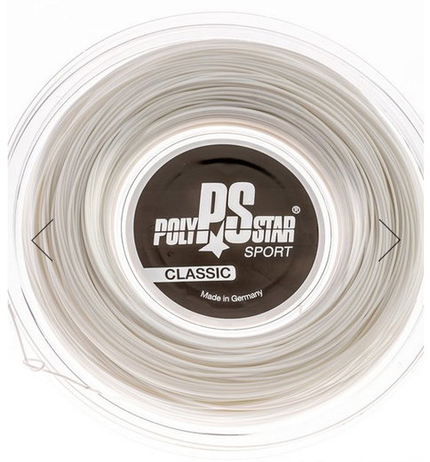 Polystar Tennissaite Classic (Haltbarkeit) weiss 200m Rolle