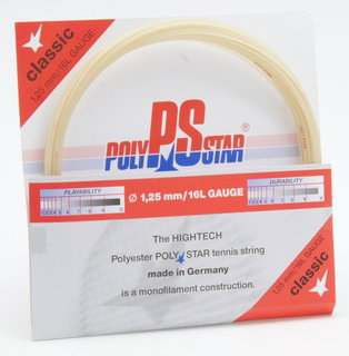 Besaitung mit Tennissaite Polaystar Classic natur