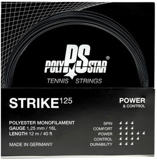 Polystar Tennissaite Strike (Haltbarkeit+Power) schwarz 12m Set