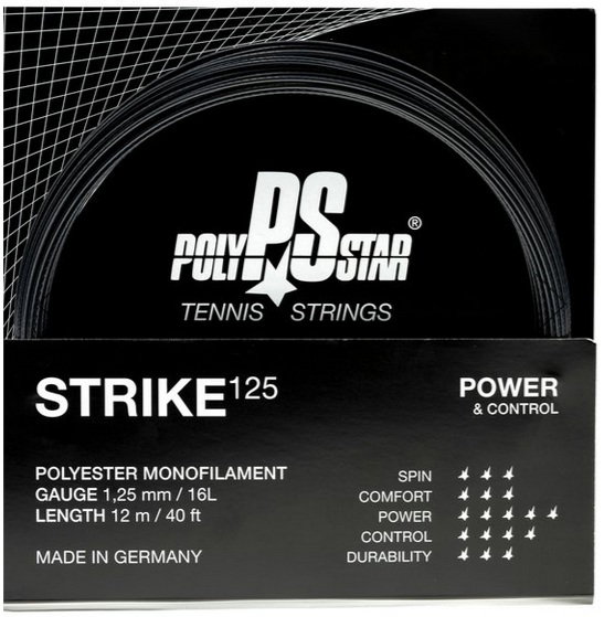 Polystar Tennis String Strike (Durability + Power) black 12m set