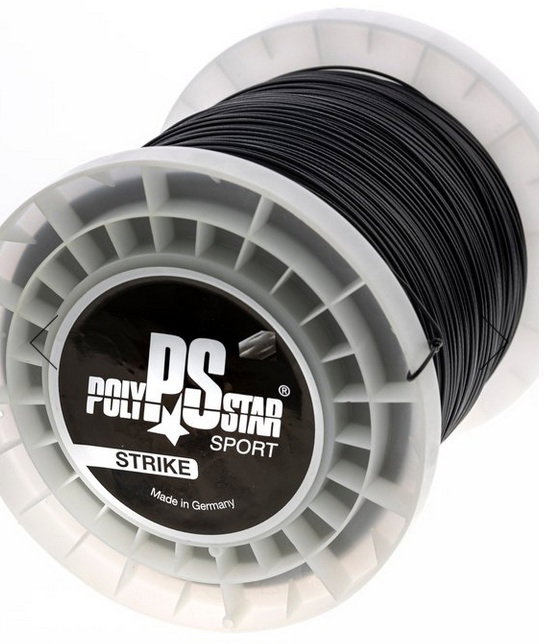 Polystar struna tenisowa Strike (trwałość + moc) czarna 400 metrów rolka