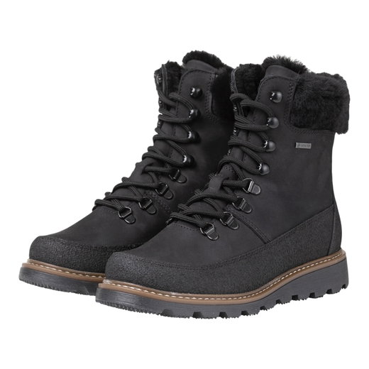 Pomar zimowe buty PÄIVI GTX (skóra nubukowa, wodoodporne, ocieplone owczą wełną) czarne damskie