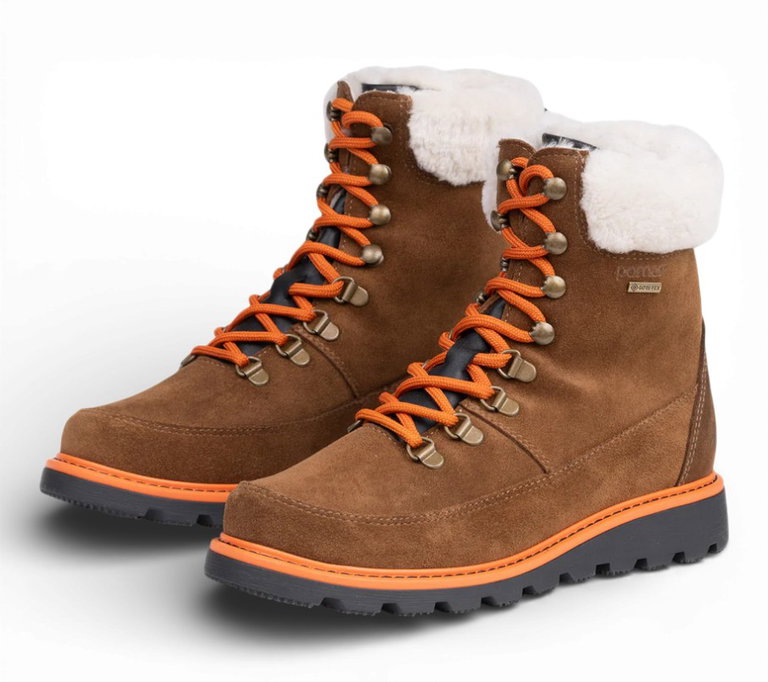 Pomar Winterstiefel PÄIVI GTX (Suedeleder, wasserdicht, , Lammfell gefüttert) braun Damen