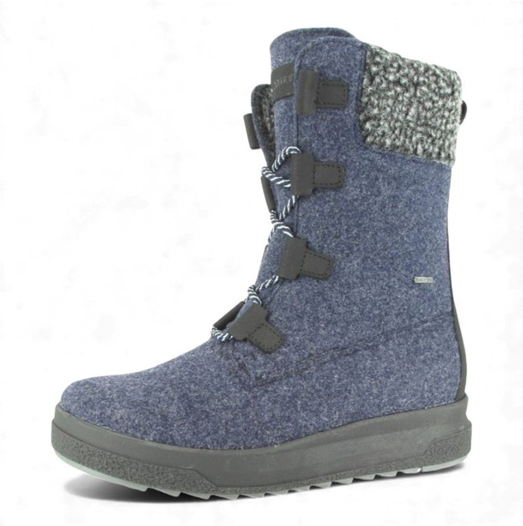 Pomar Winterstiefel Reki GTX (Filzstiefel, wasserdicht, breit, extrem warm) dunkelblau Damen