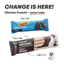 PowerBar Eiweissriegel Protein Plus Low Sugar Schokoladen-Geschmack (Chocolate/Brownie) 16x35g Box