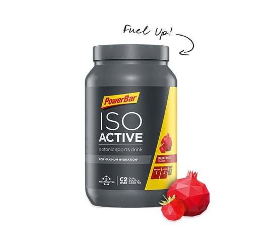 PowerBar IsoActive - isotonic sports drink with 5 minerals & carbohydrates - Red Fruit Flavor 1320g Can