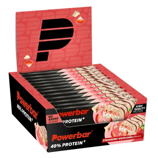 PowerBar Eiweissriegel 40% Protein Plus Low Sugar Erdbeer-Geschmack 12x40g Box