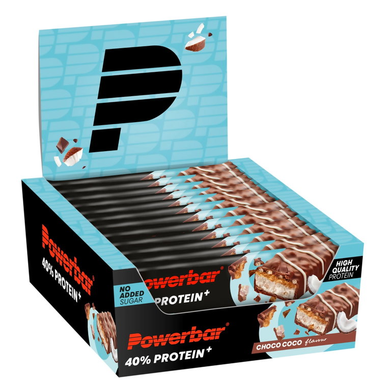 PowerBar Eiweissriegel 40% Protein Plus Low Sugar Schokolade/Kokos-Geschmack 12x40g Box