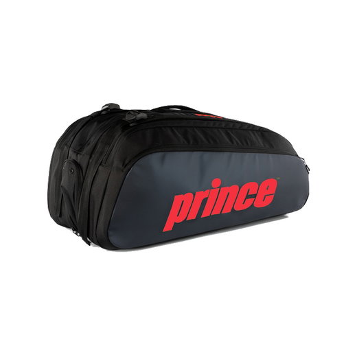 Prince Tennis Racket Bag Tour 3 Comp (Racket Bag, 3 Main Compartments, Thermal Compartment) 2025 Black/Red 12 Pack