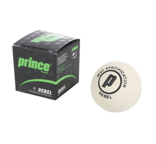 Prince Squashball Rebel (1 żółty punkt, wolny) biały - 1 piłka