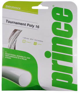 Stringing with tennis string Prince Tournament Poly