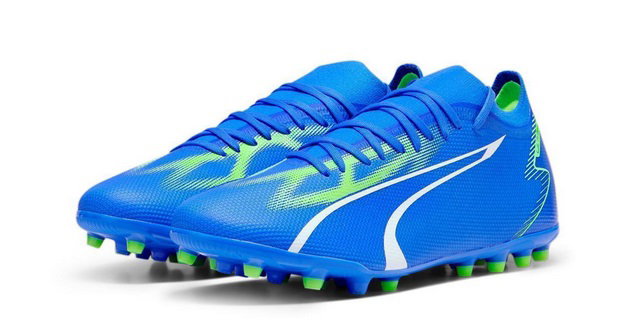 Puma Fussballschuhe Ultra Match MG (für festen Boden/Kunstoberflächen) blau/grün Herren