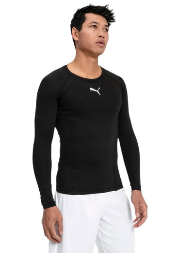 Puma Funktionsunterwäsche Langarmshirt LIGA Baselayer Tee - schwarz Herren