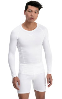 Puma Funktionsunterwäsche Langarmshirt LIGA Baselayer Tee - weiss Herren