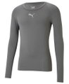 Puma Funktionsunterwäsche Langarmshirt LIGA Baselayer Tee - grau Herren