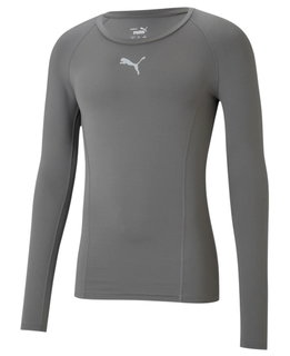 Puma Funktionsunterwäsche Langarmshirt LIGA Baselayer Tee - grau Herren