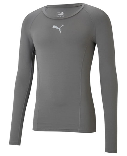 Puma Funktionsunterwäsche Langarmshirt LIGA Baselayer Tee - grau Herren