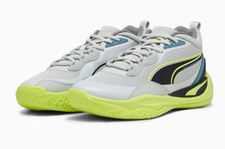 Puma Hallen-Indoorschuhe Playmaker Pro grau/lime Herren