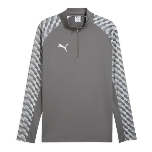 Puma Sport-Langarmshirt teamLIGA26 Training 1/4 Zip Top (100% rec. Polyester, atmungsaktiv) grau Herren