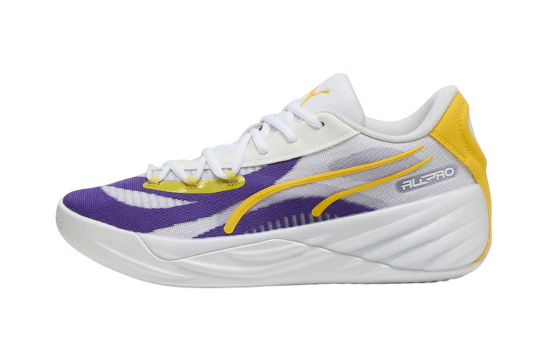 Puma Indoor Court Shoes All-Pro LA (Basketball) white/purple/yellow men's