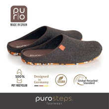 Purosteps Hausschuhe Fieltro Eco Signet (Wollfilz) braun/orange