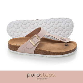 Purosteps Marbella Eco Toe Sandals (Leather) Pink/Brown Ladies