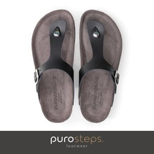 Purosteps Zehensandale Marbella Eco (Leder) schwarz/grau Damen