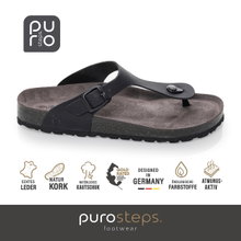 Purosteps Zehensandale Toledo Eco (Leder) schwarz/grau Herren