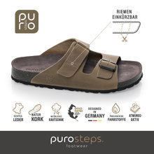 Purosteps Sandale Vigo Eco (Leder) grau/grün Herren