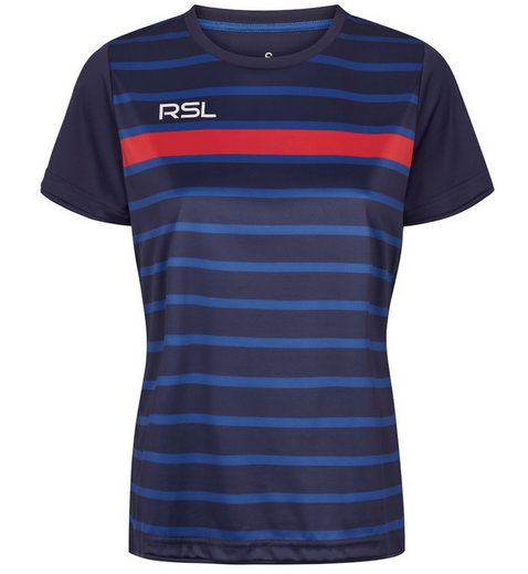 RSL Sport-Shirt Exo (bequeme Passform, schnelltrocknend) blau/rot Damen
