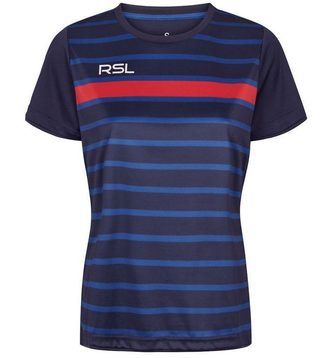RSL Sport-Shirt Exo (bequeme Passform, schnelltrocknend) blau/rot Damen