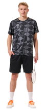 RSL Sports T-shirt Stone (100% Polyester, comfortable fit) grey/black men's
