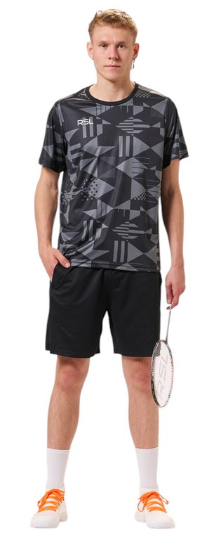 RSL Sport-Tshirt Stone (100% Polyester, bequeme Passform) grau/schwarz Herren