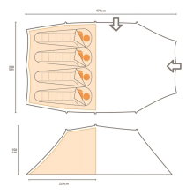 Regatta Campingzelt Vester - wasserabweisend, 1 Eingange, für 4 Personen - grün