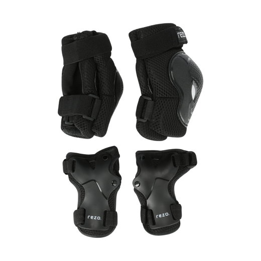 Rezo Protective Gear Haslam Adult Protector (Knee Pads, Elbow Pads, Wrist Protection) - Set of 3