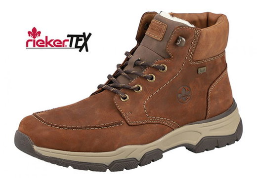 Rieker Winterstiefel 31240-22 (Schnürstiefel mit Rauhleder Matieral) braun Herren
