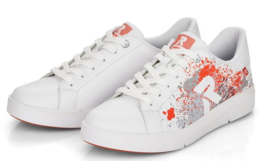Rieker Sneaker R-Evolution (Glattleder) 41901-80 weiss/orange Damen