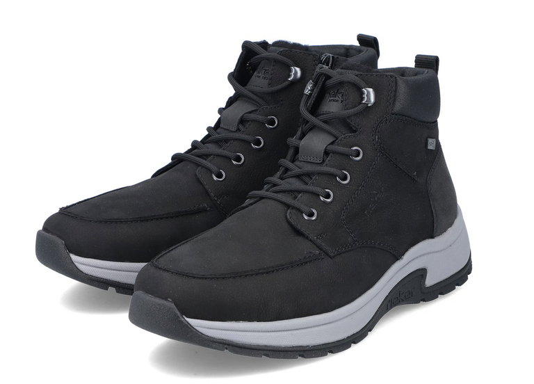 Rieker winter boots 11020-00 (lace-up boots with suede material) carbon grey/black men's