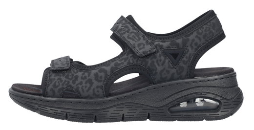 Rieker Sandale 67666 schwarz/grau Damen