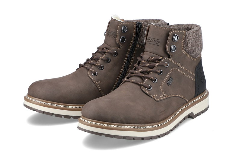 Rieker winter boots F3812-25 (lace-up boots with inner lining, synthetic leather) brown men's