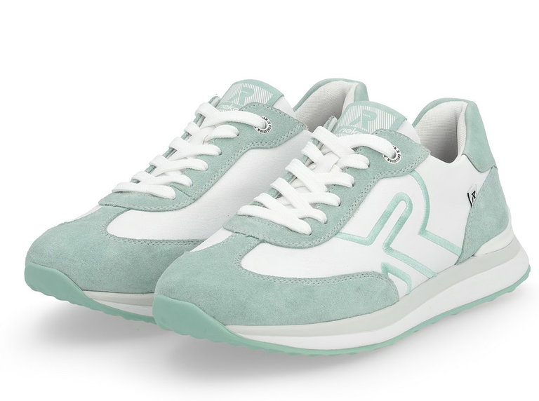Rieker Sneaker Evolution (Glattleder) 42509-81 weiss/tealblau Damen