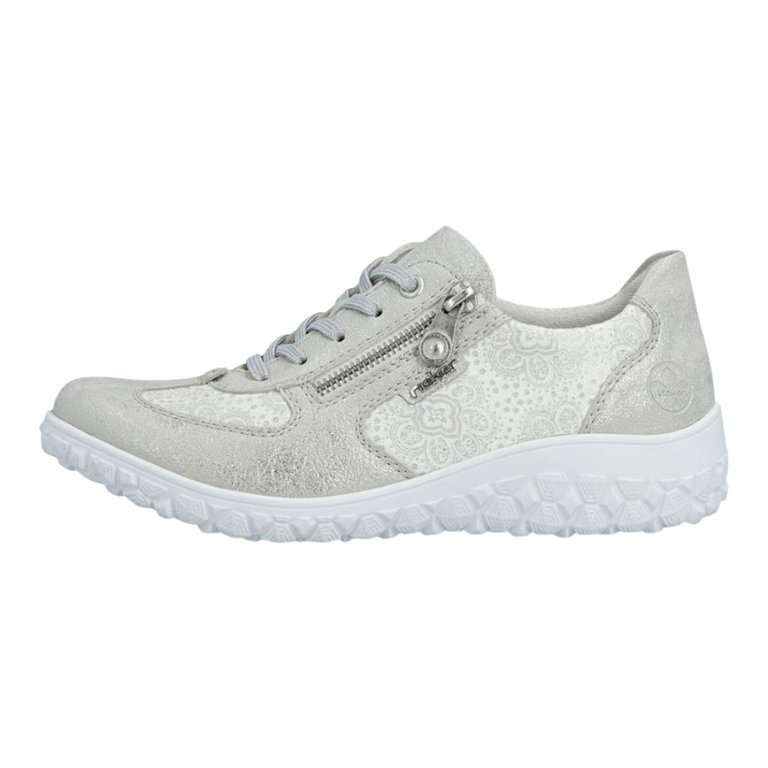 Rieker Sneaker 59501 (Kunstleder, mit seitlichen Reissverschluss) silber/platinum Damen