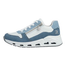 Rieker Sneaker N5204 (Kunstleder, mit seitlichen Reissverschluss) blau/weiss Damen