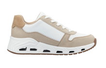 Rieker Sneaker N5204 (Kunstleder, mit seitlichen Reissverschluss) weiss/beige Damen