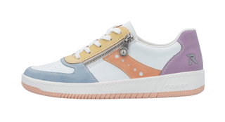 Rieker Sneaker M5520-91 (Kunstleder, mit seitlichen Reissverschluss) weiss/bunt Damen
